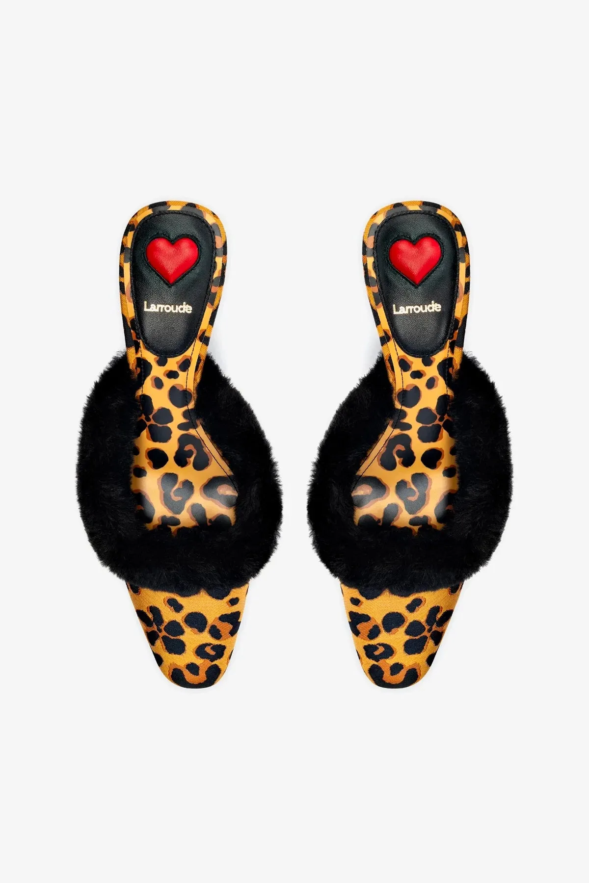 Amal Faux Fur Mule In Leopard Jacquard