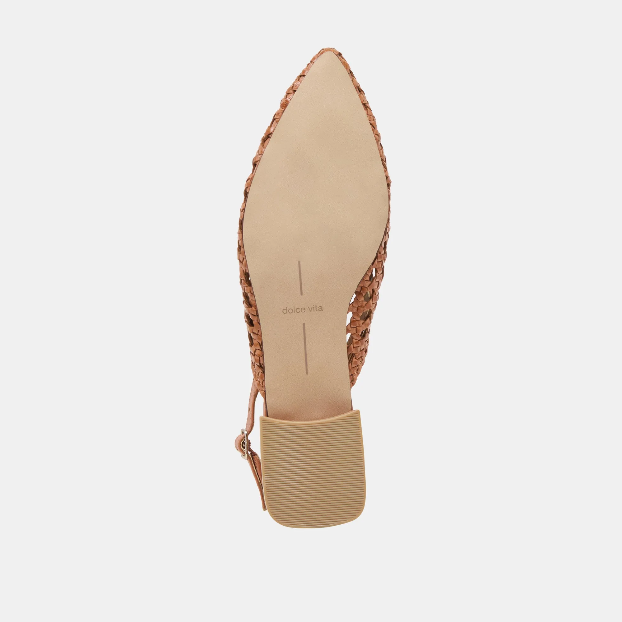 BIRDIE FLATS TAN WOVEN LEATHER