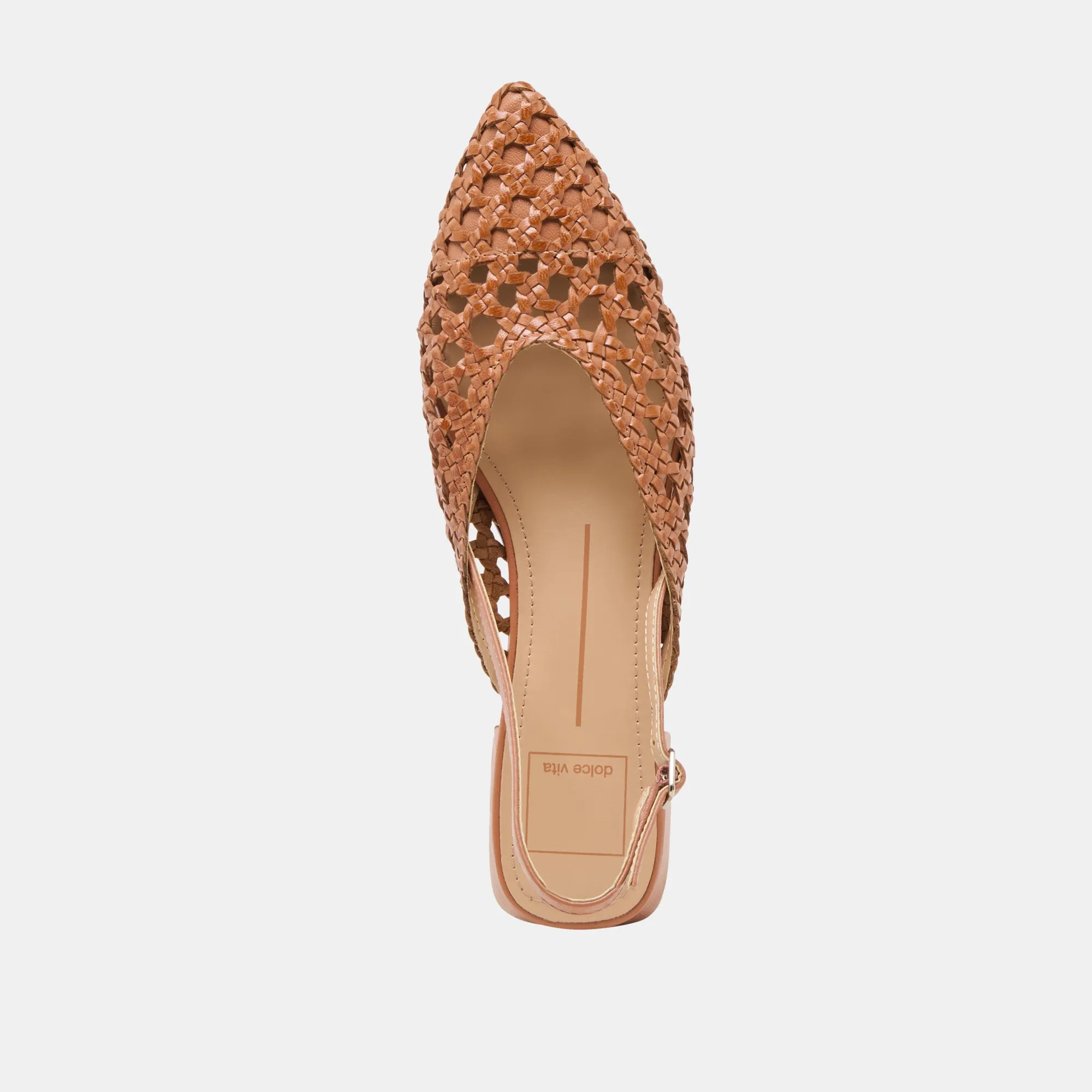 BIRDIE FLATS TAN WOVEN LEATHER