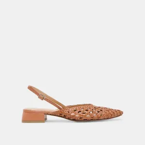 BIRDIE FLATS TAN WOVEN LEATHER