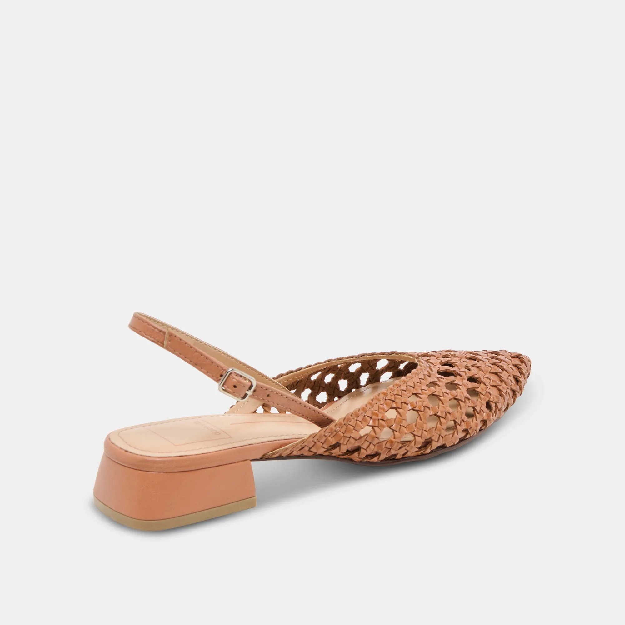BIRDIE FLATS TAN WOVEN LEATHER