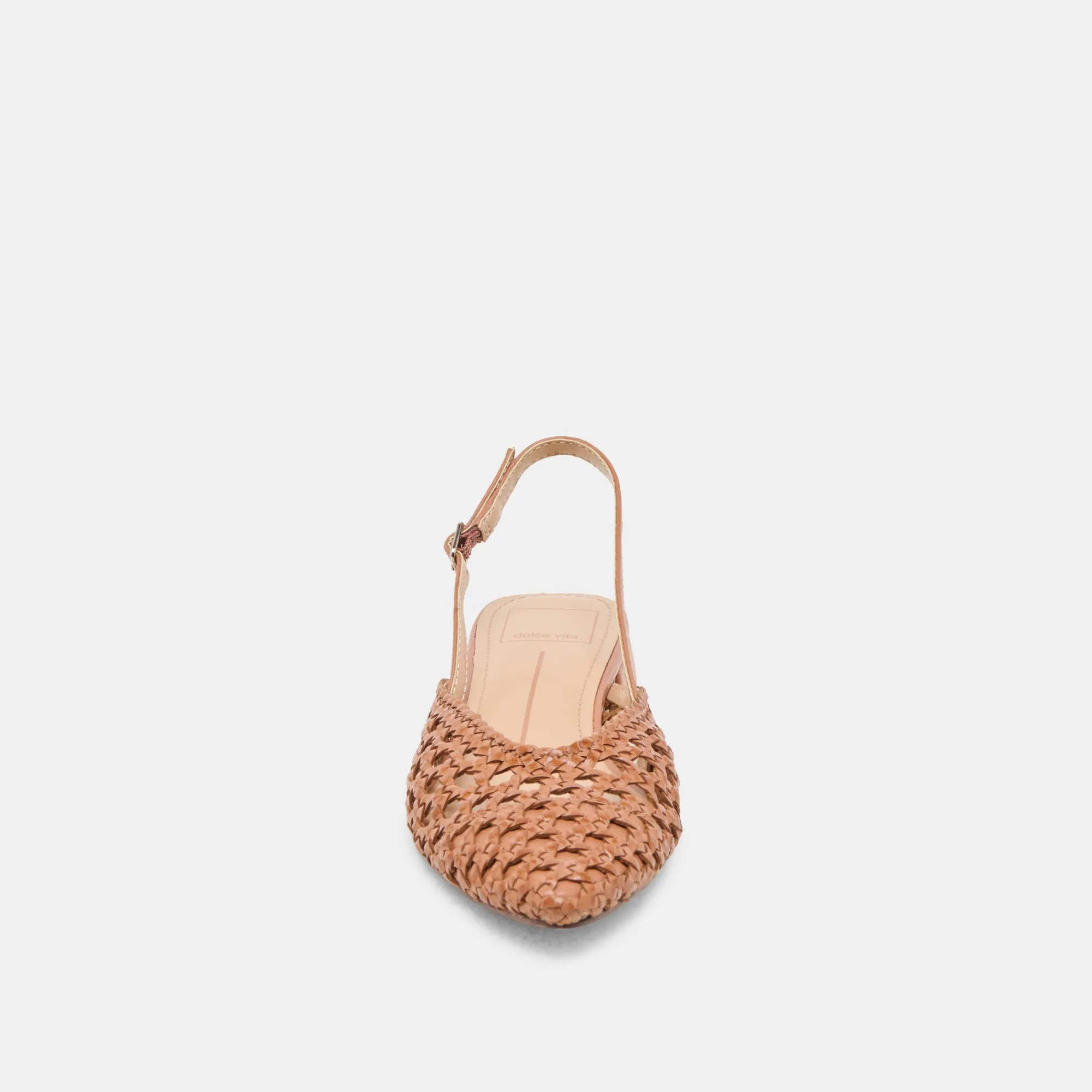 BIRDIE FLATS TAN WOVEN LEATHER
