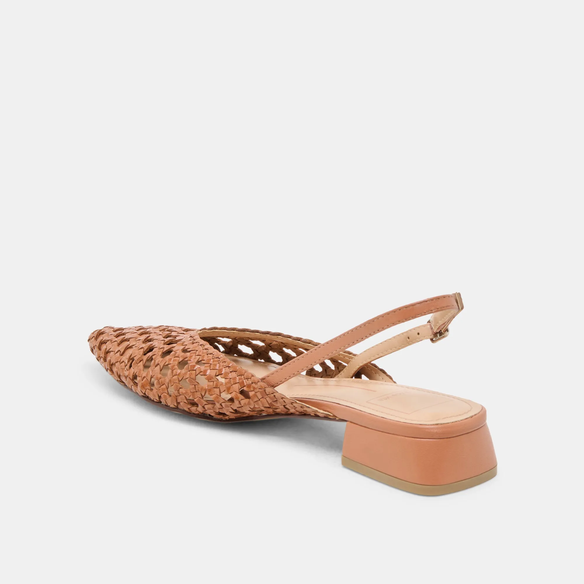 BIRDIE FLATS TAN WOVEN LEATHER