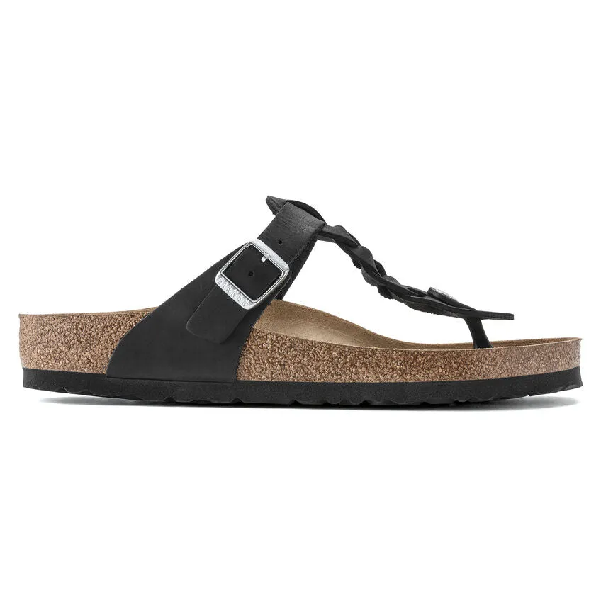 Birkenstock Shoes Gizeh Braided Black Oiled Leather