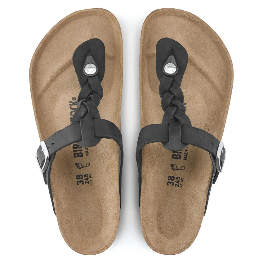 Birkenstock Shoes Gizeh Braided Black Oiled Leather