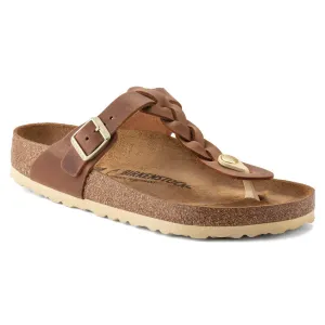Birkenstock Shoes Gizeh Braided Cognac Oiled Leather