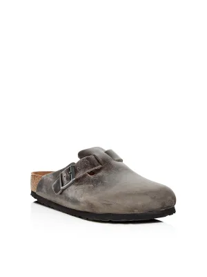 Boston BS Mens Leather Slip On Mules