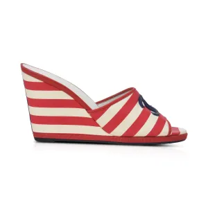 Chanel Striped Wedges - Women's 39