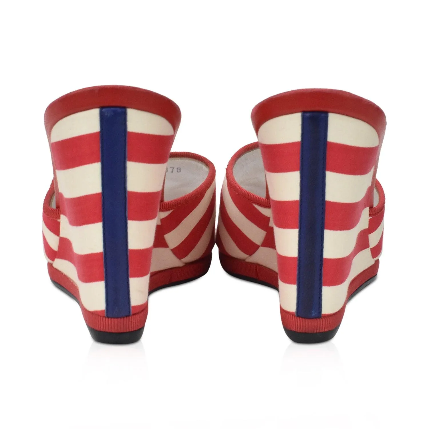 Chanel Striped Wedges - Women's 39