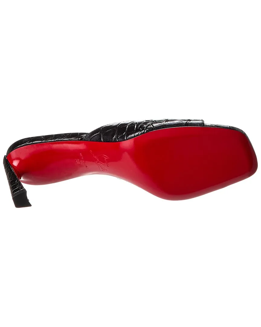 Christian Louboutin Condora 85 Croc-Embossed Leather Mule
