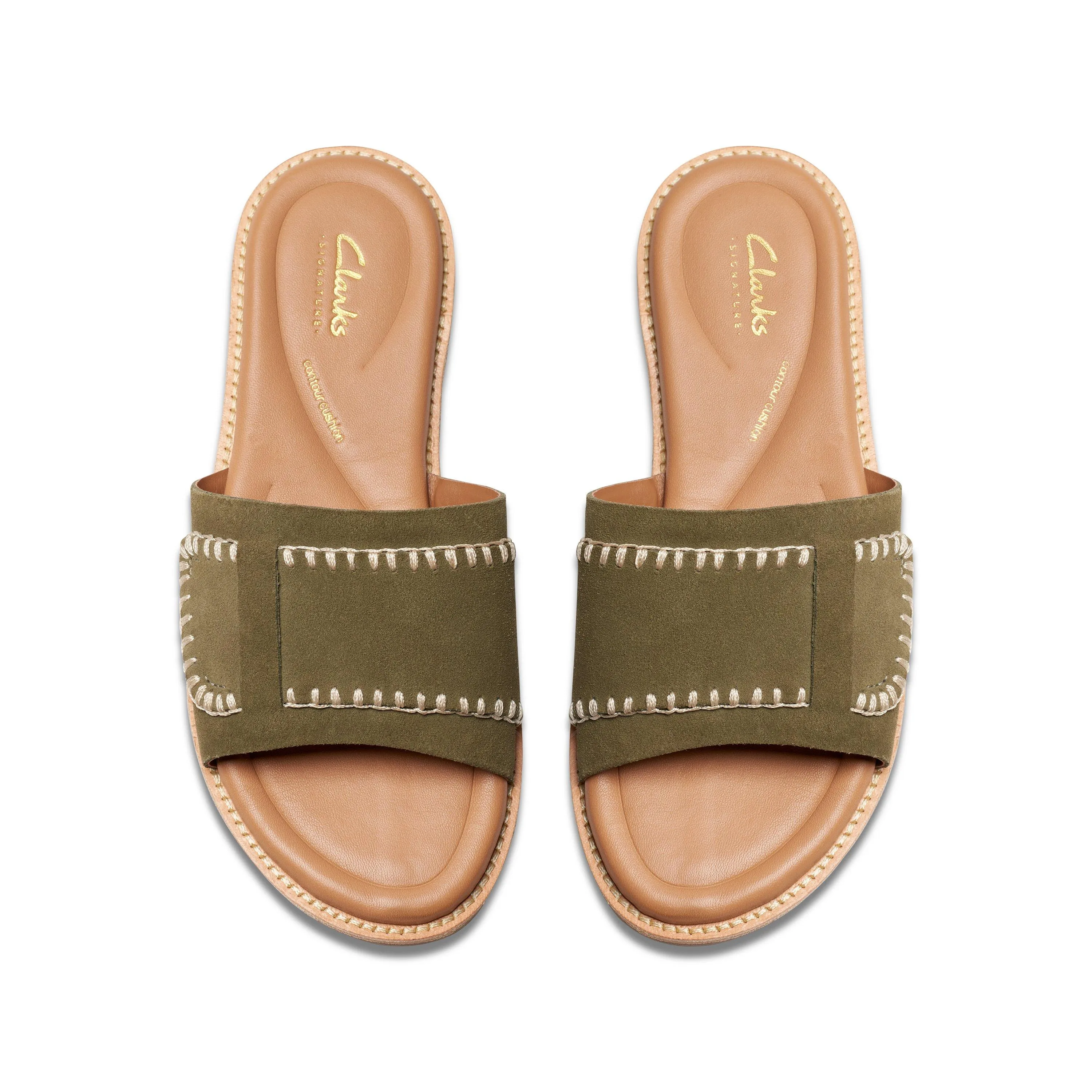 Clarks Maritime Mule in Green Suede