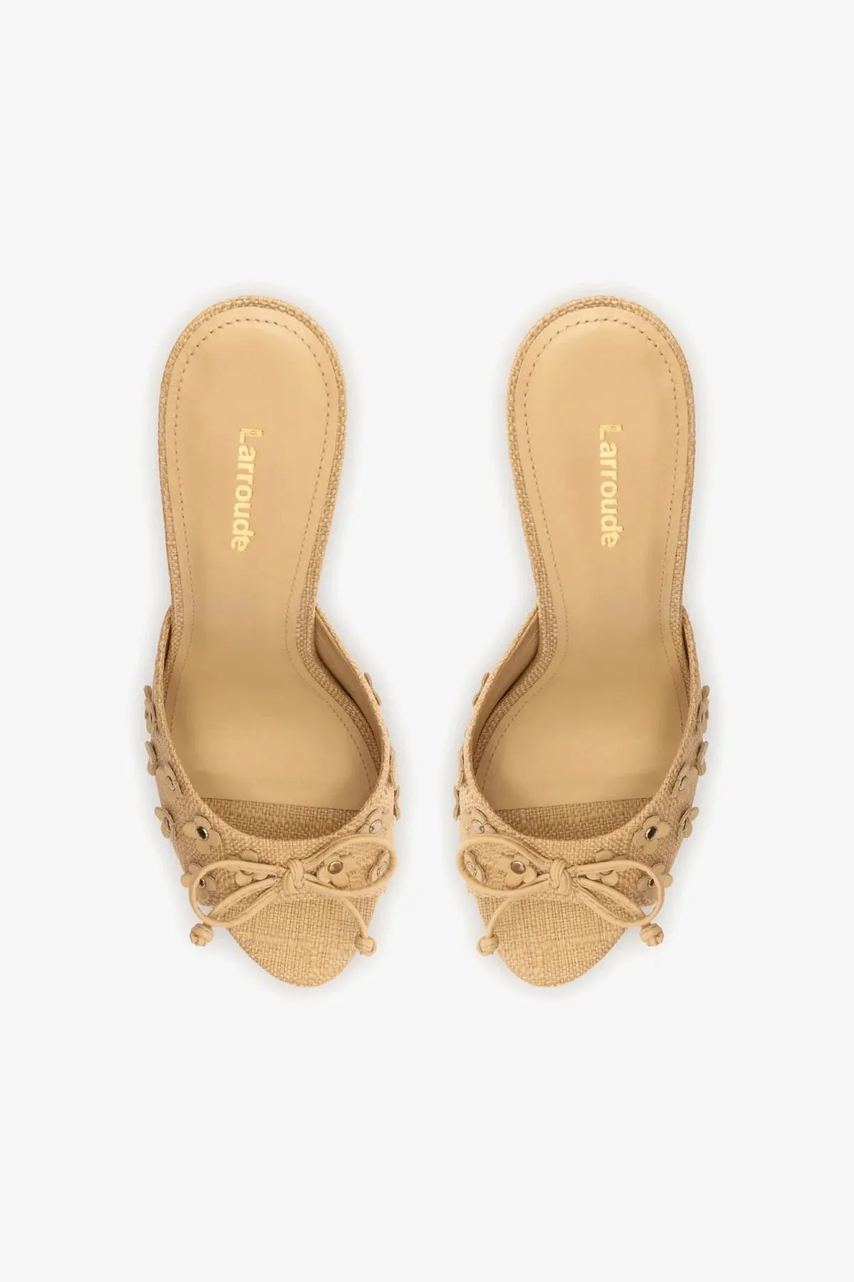 Jasmine Hi Mule In Beige Raffia