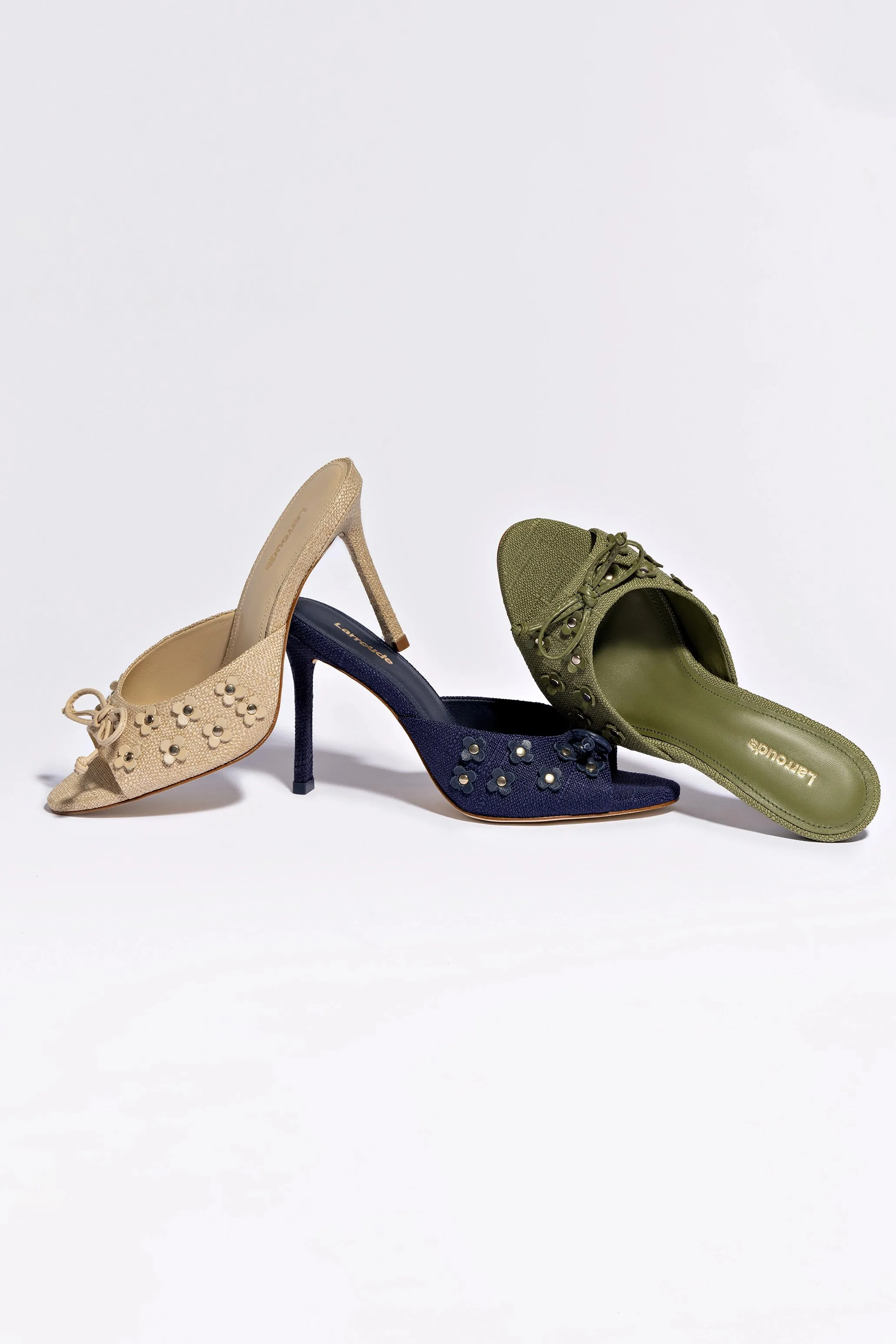 Jasmine Hi Mule In Beige Raffia