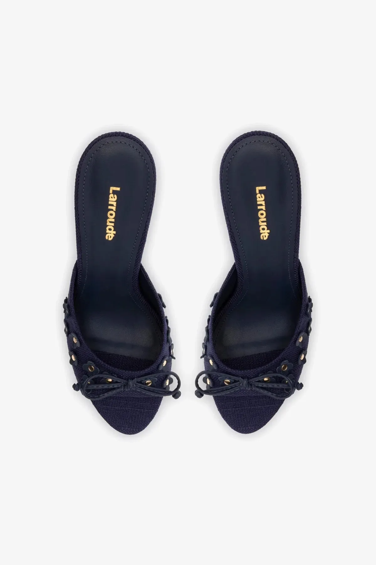 Jasmine Hi Mule In Navy Raffia