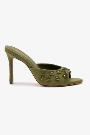 Jasmine Hi Mule In Seaweed Raffia