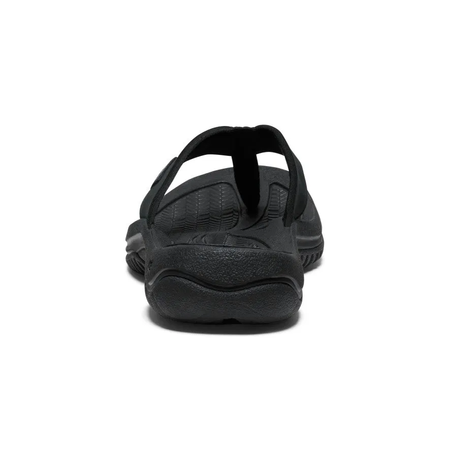 Men's Kona Leather Flip-Flop  |  Black/Steel Grey