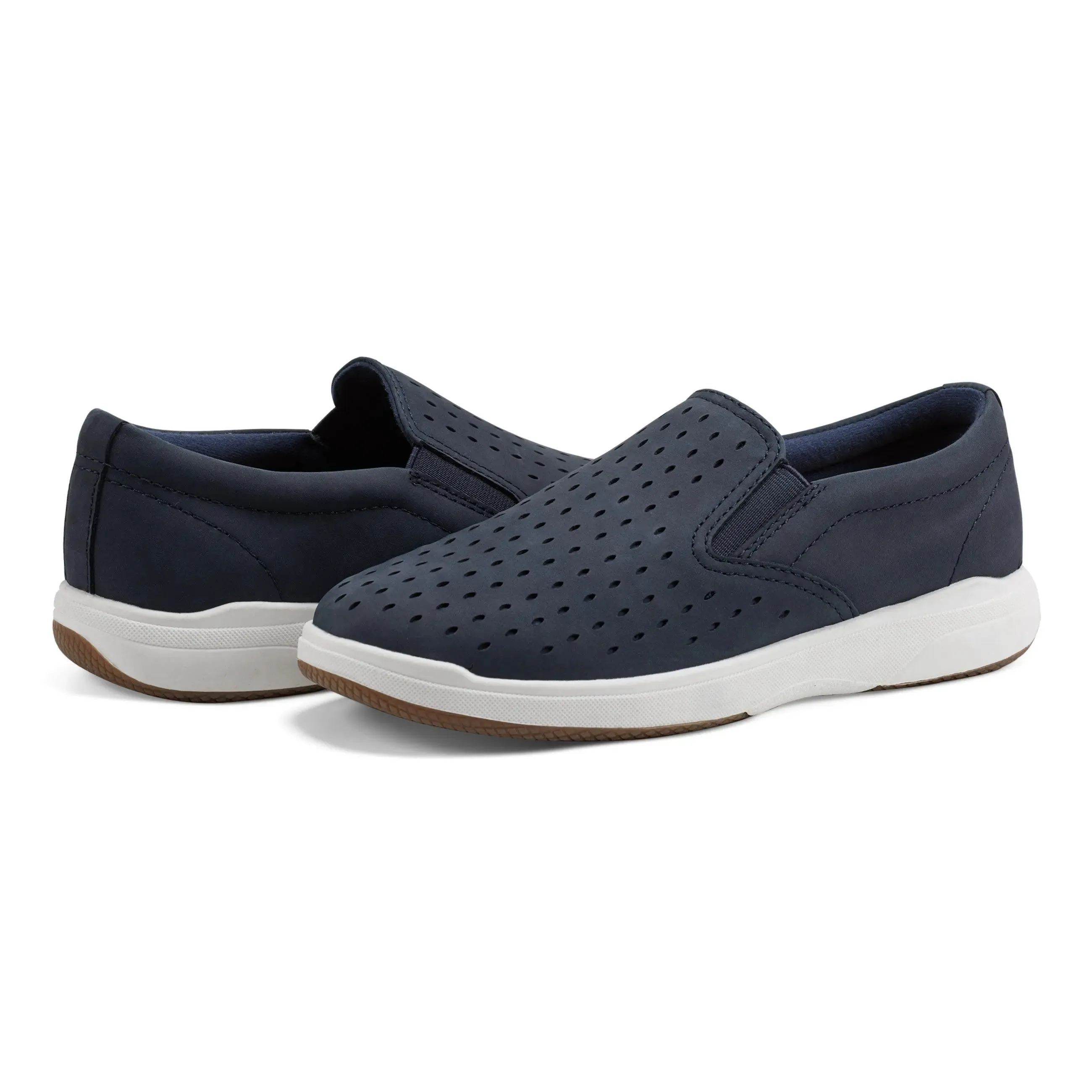Nel Laser Cut Round Toe Casual Slip-on Sneakers