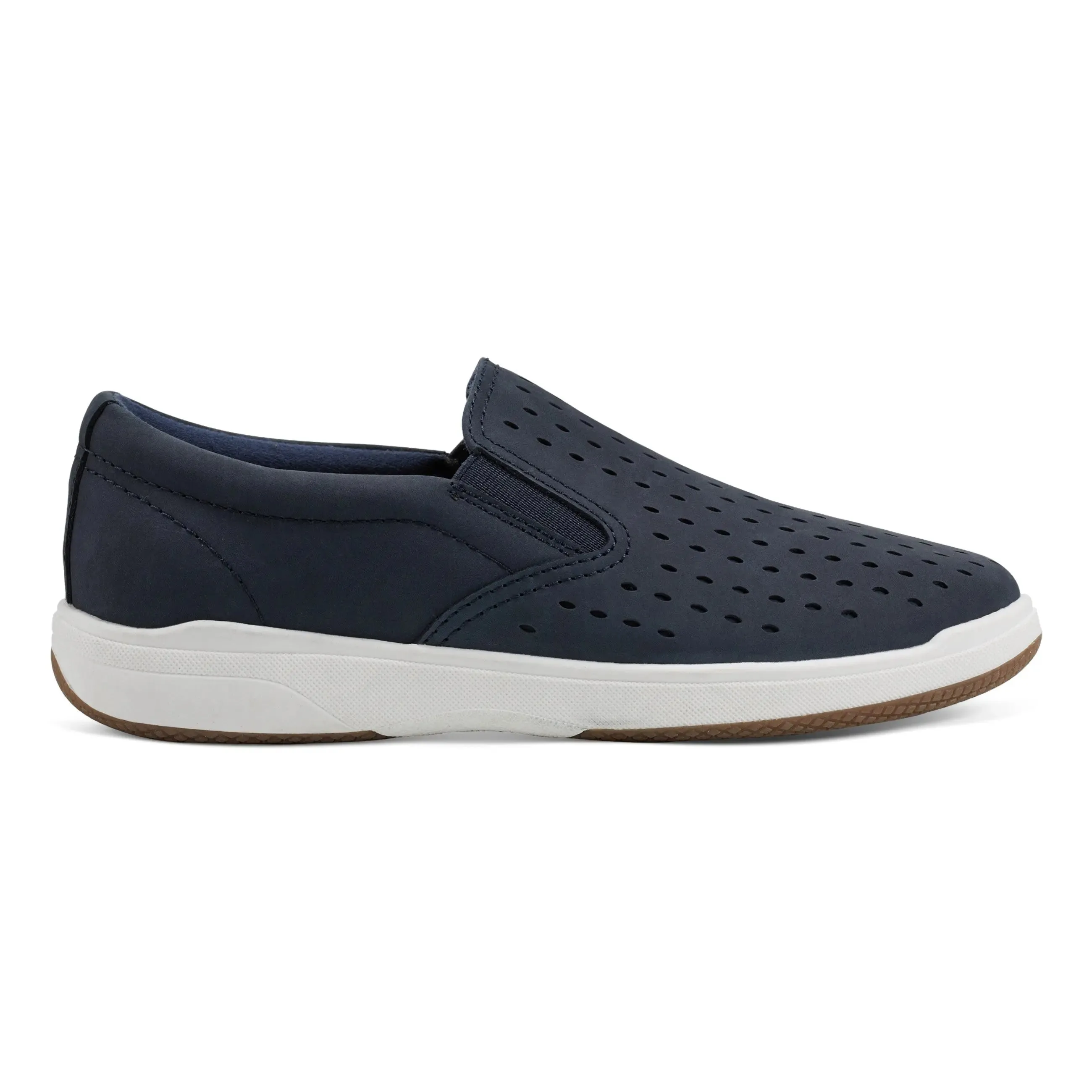 Nel Laser Cut Round Toe Casual Slip-on Sneakers