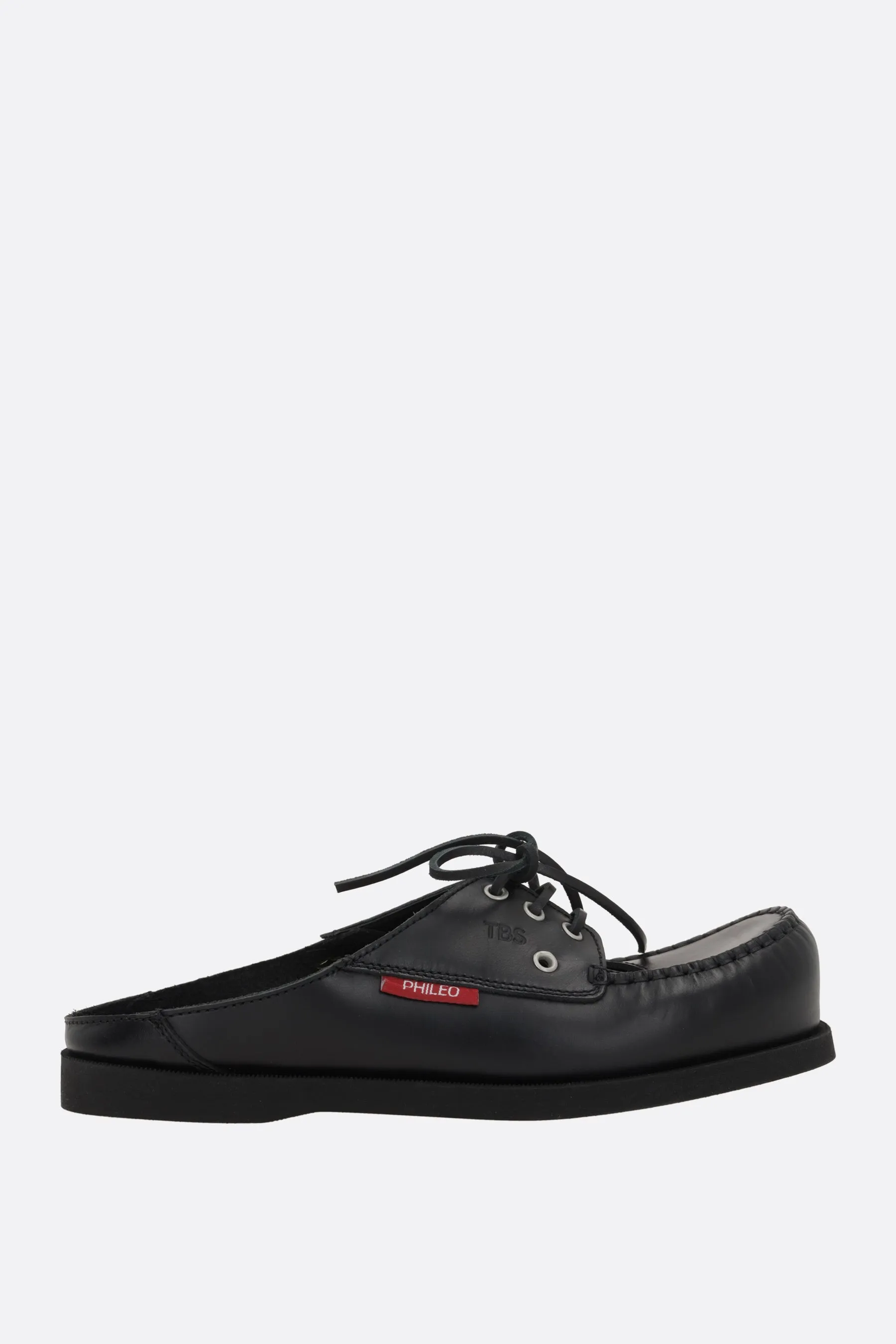 Phileo x TBS flat mules in smooth leather