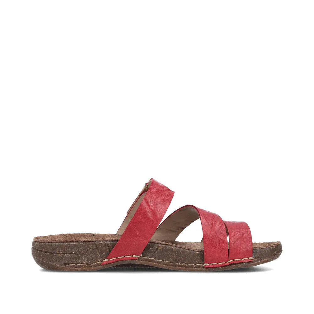 Rieker Shoes 61450-33 Red Velcro Slide