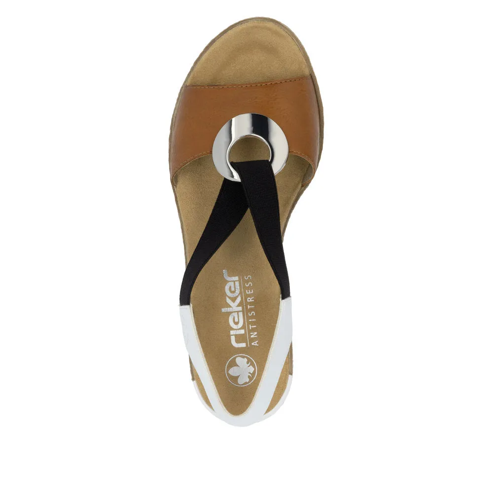 Rieker Shoes 624H6-24 Brown Multi Slip On