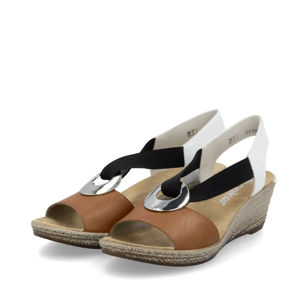 Rieker Shoes 624H6-24 Brown Multi Slip On