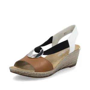 Rieker Shoes 624H6-24 Brown Multi Slip On
