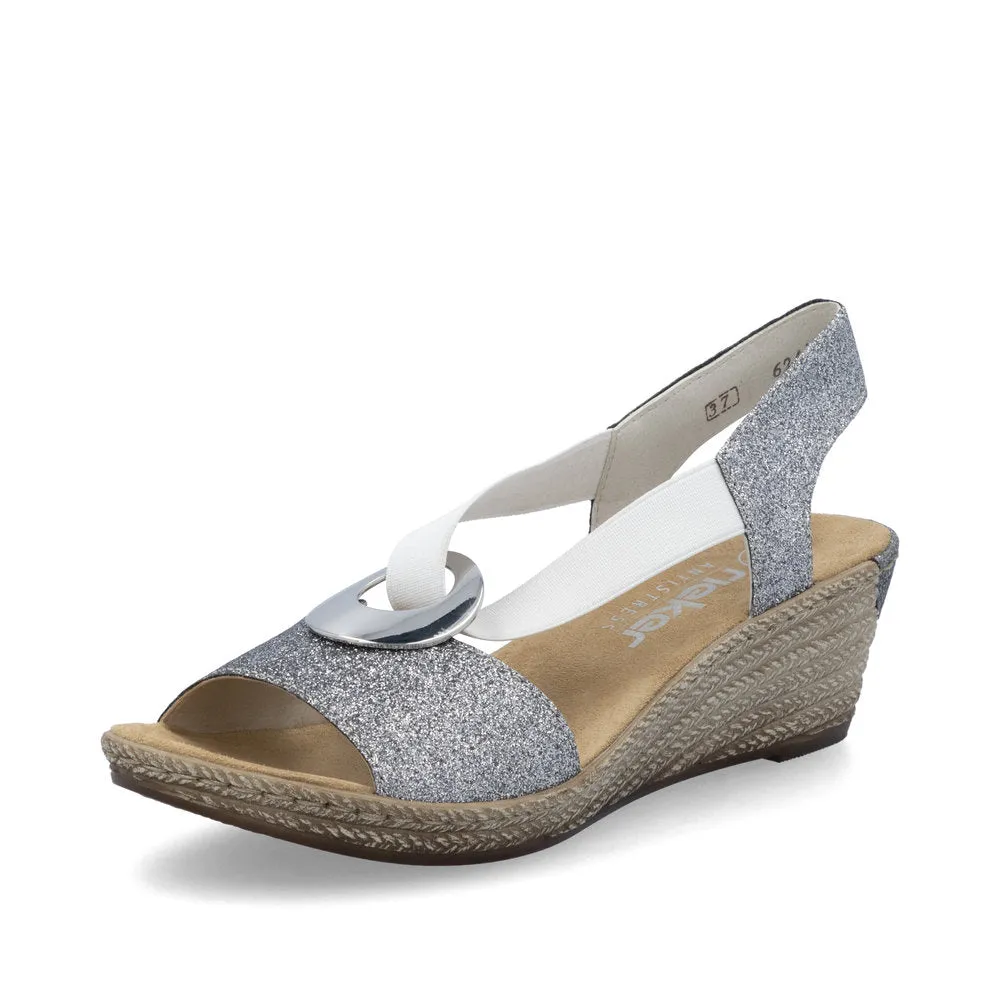 Rieker Shoes 624H6-92 Silver Slip On