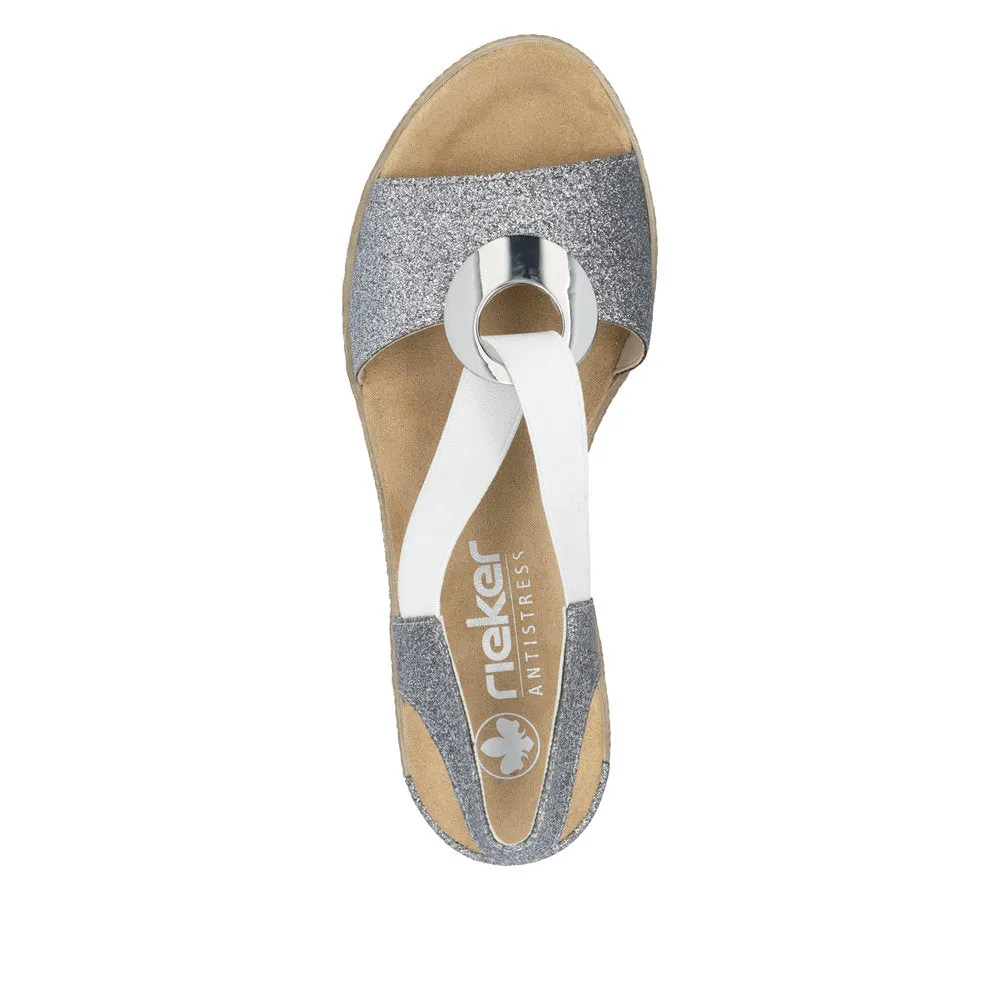 Rieker Shoes 624H6-92 Silver Slip On