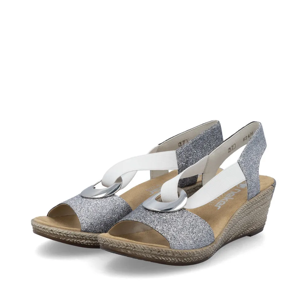 Rieker Shoes 624H6-92 Silver Slip On