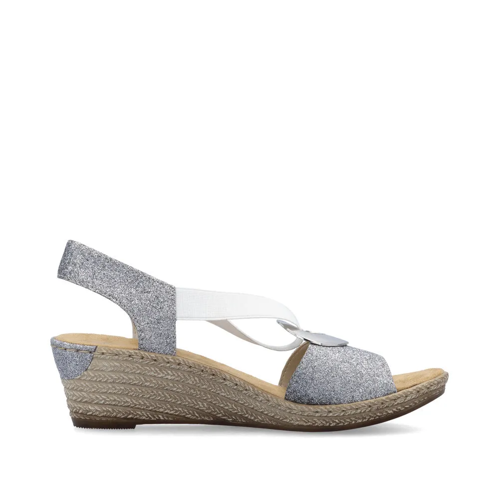 Rieker Shoes 624H6-92 Silver Slip On