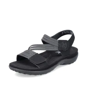 Rieker Shoes 64870-00 Velcro Z-Strap Black