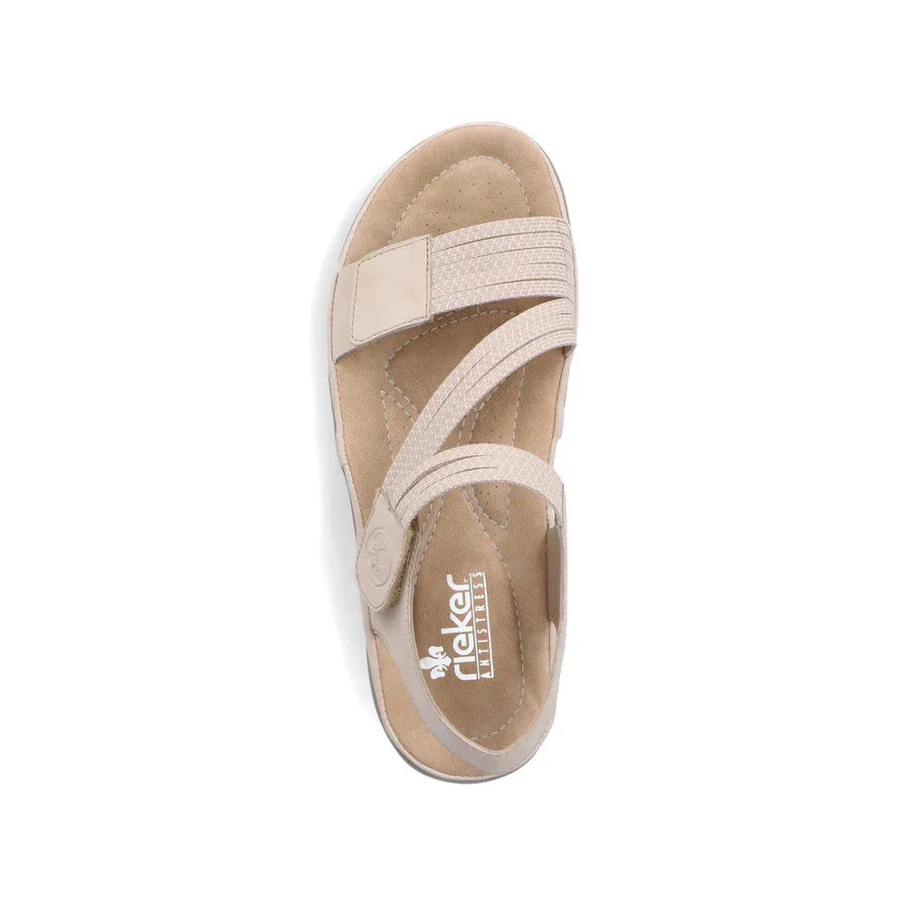Rieker Shoes 64870-62 Velcro Z-Strap Beige