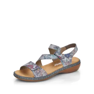 Rieker Shoes 659C7-90 Blue Multi Adj Velcro