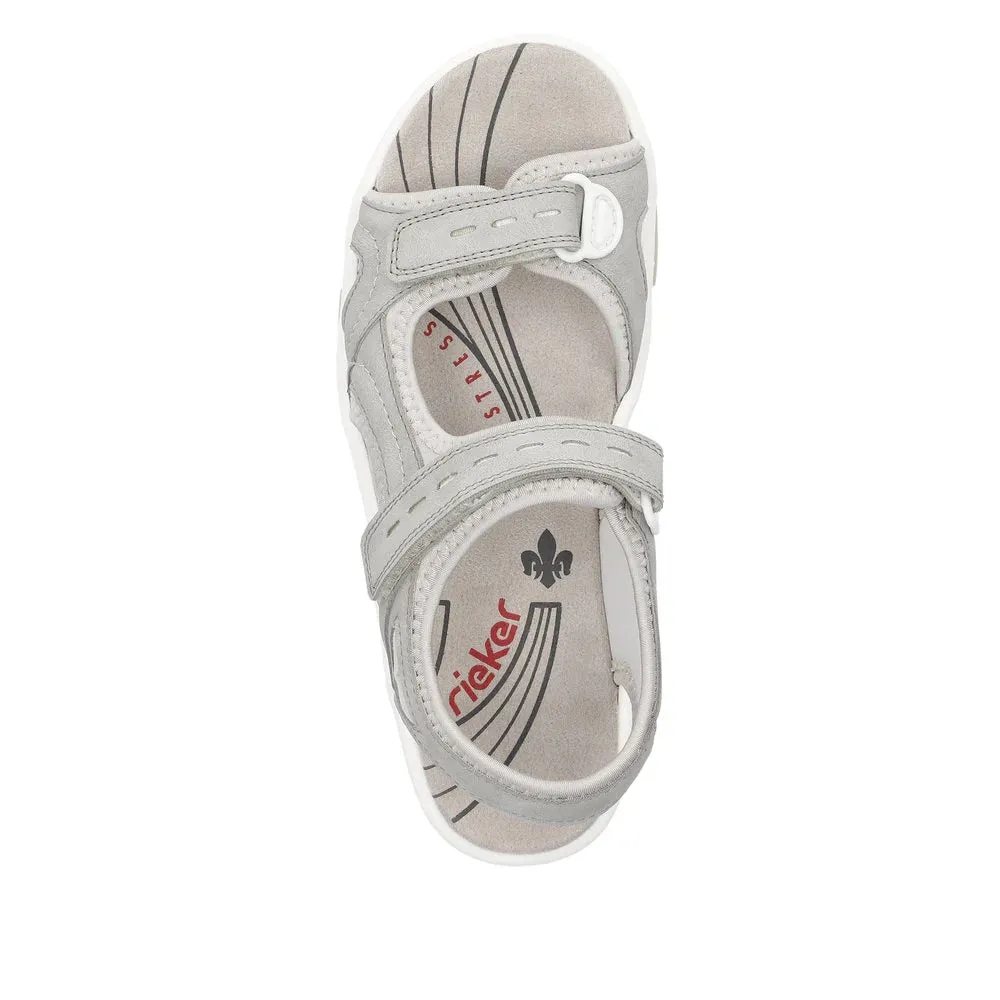 Rieker Shoes 68866-40 Grey Multi Velcro