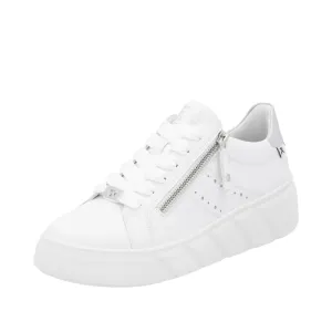 Rieker Shoes W2605-80 White Sneaker Lace/Zip