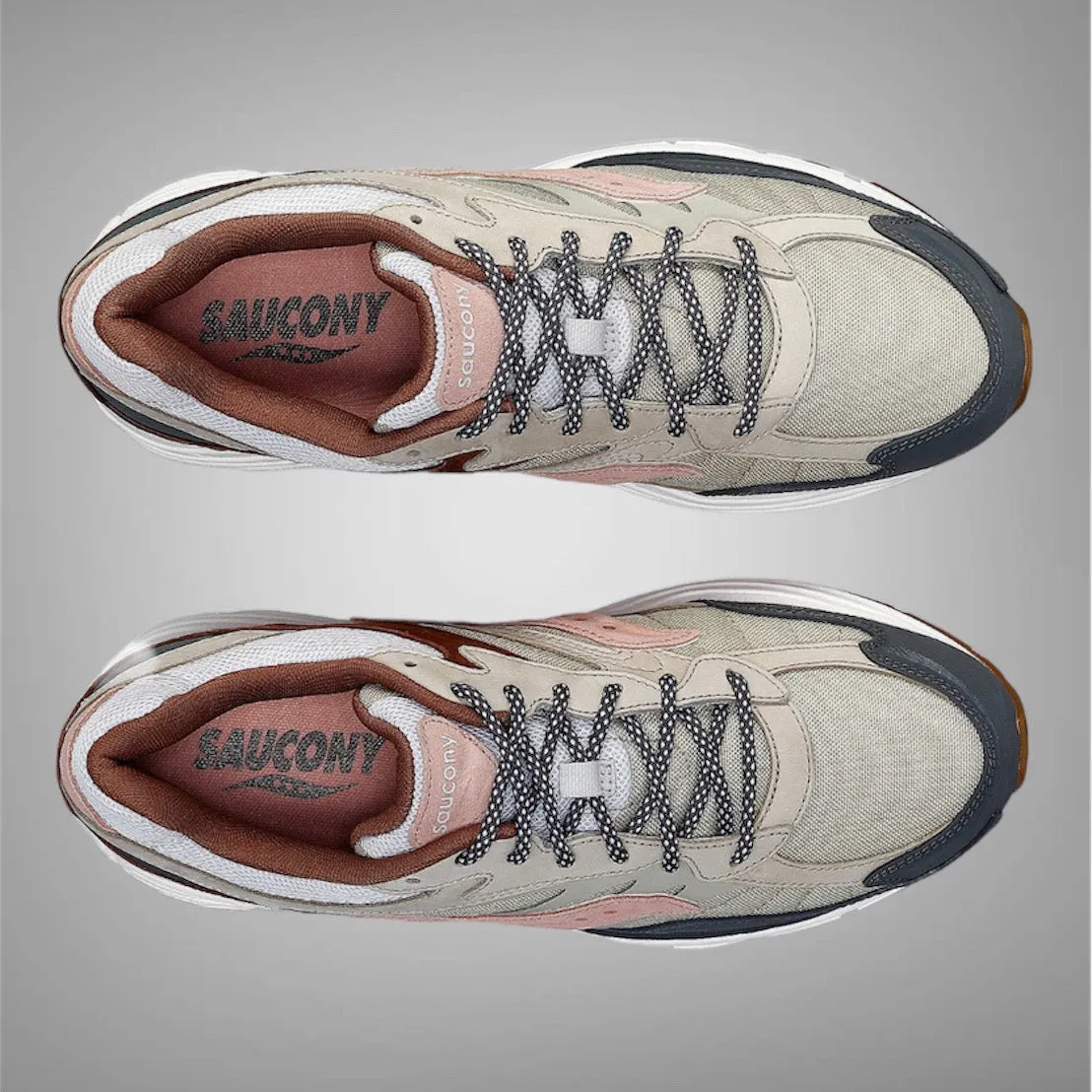 Shoes Saucony Saucony Mens Progrid OMNI 9 Tan Grey Pink