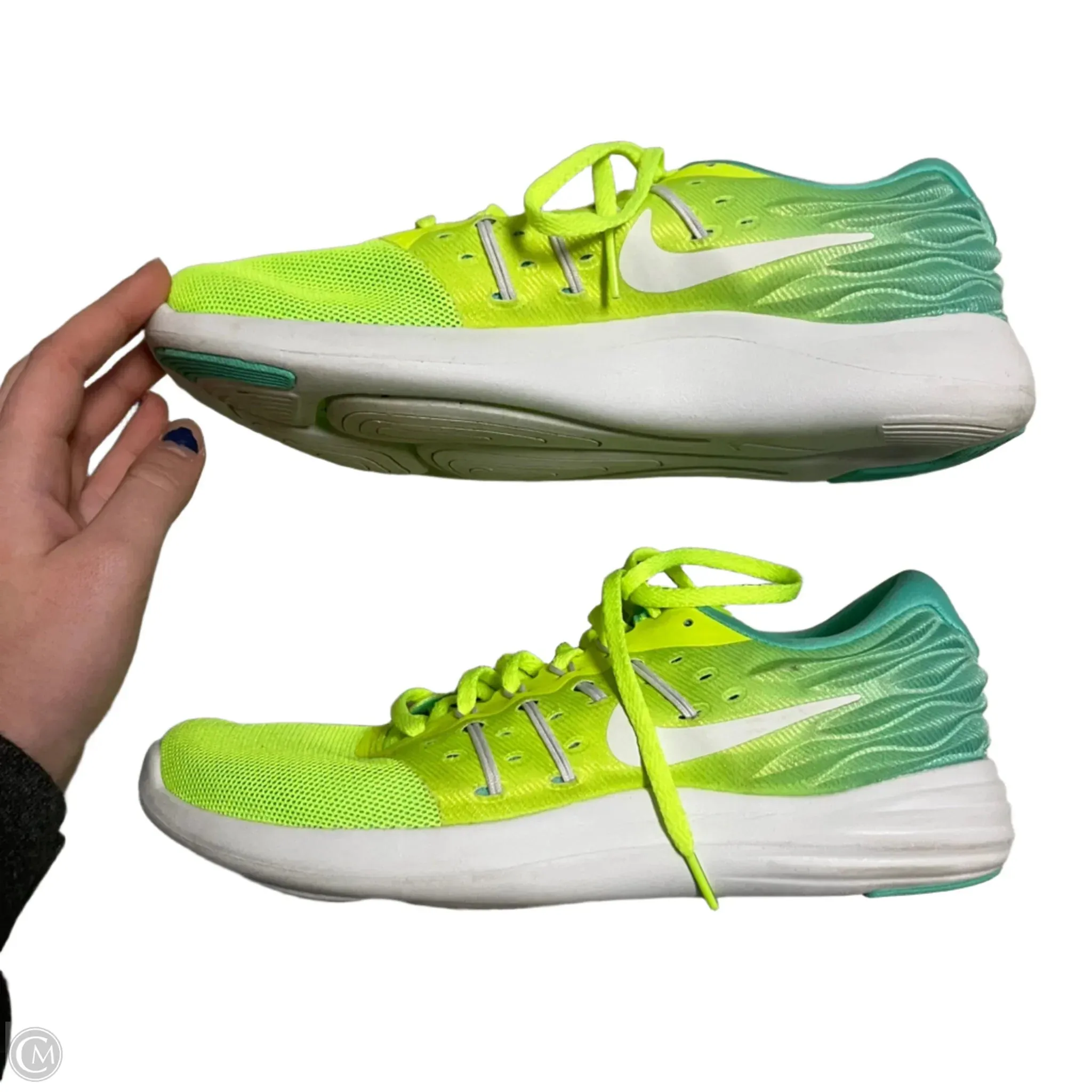 Shoes Sneakers By Nike In Blue & Green, Size: 9