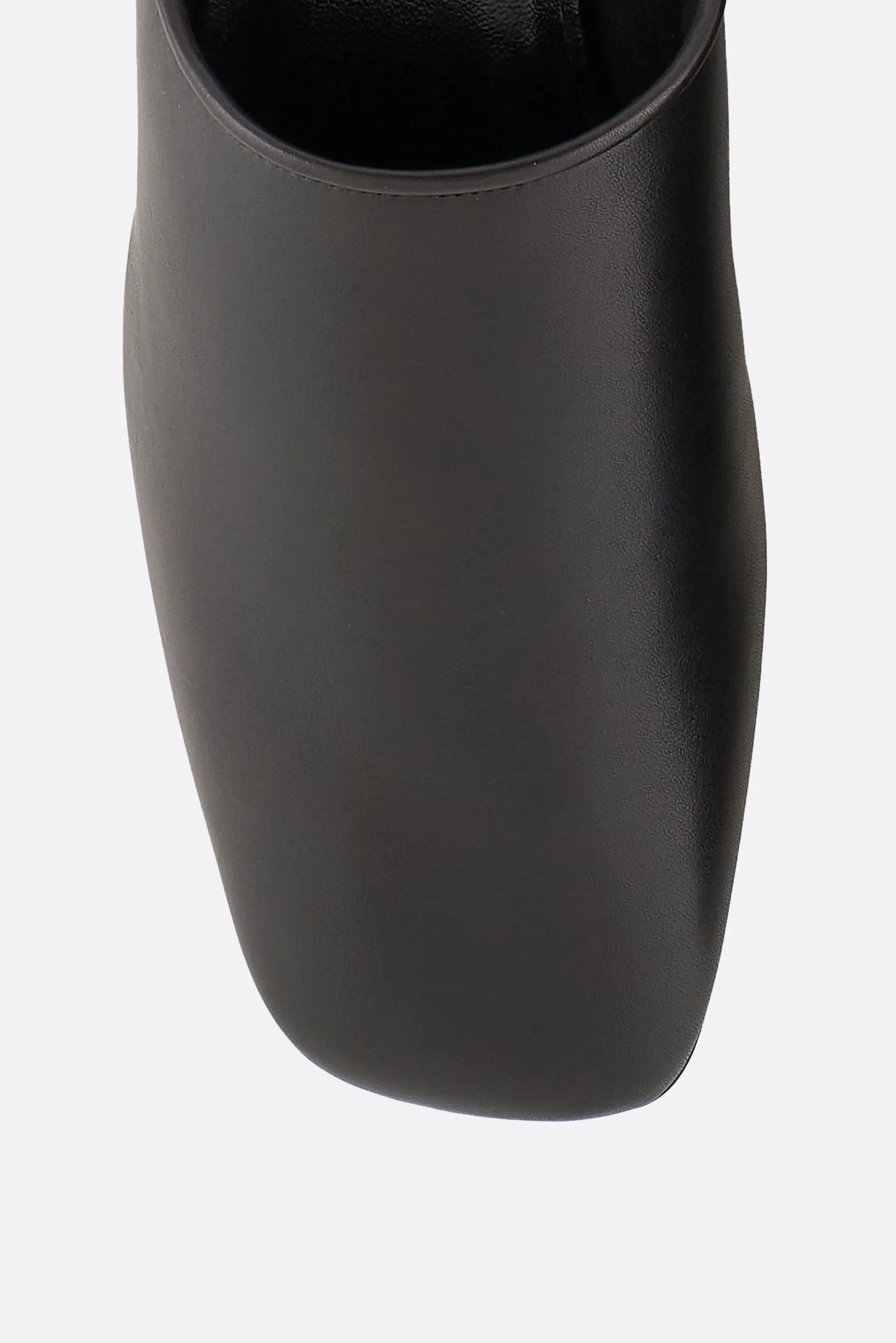 smooth leather flat mules