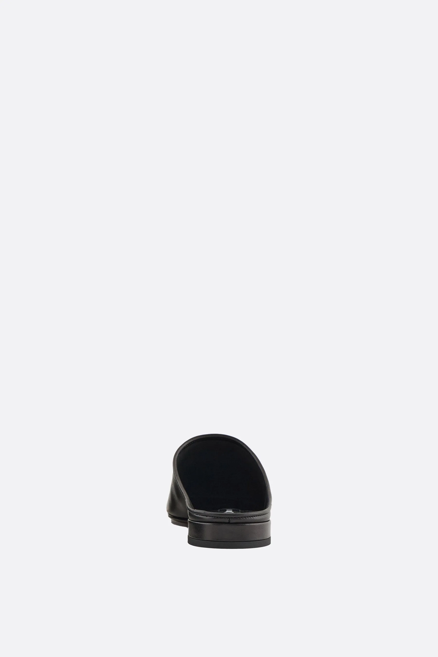 smooth leather flat mules
