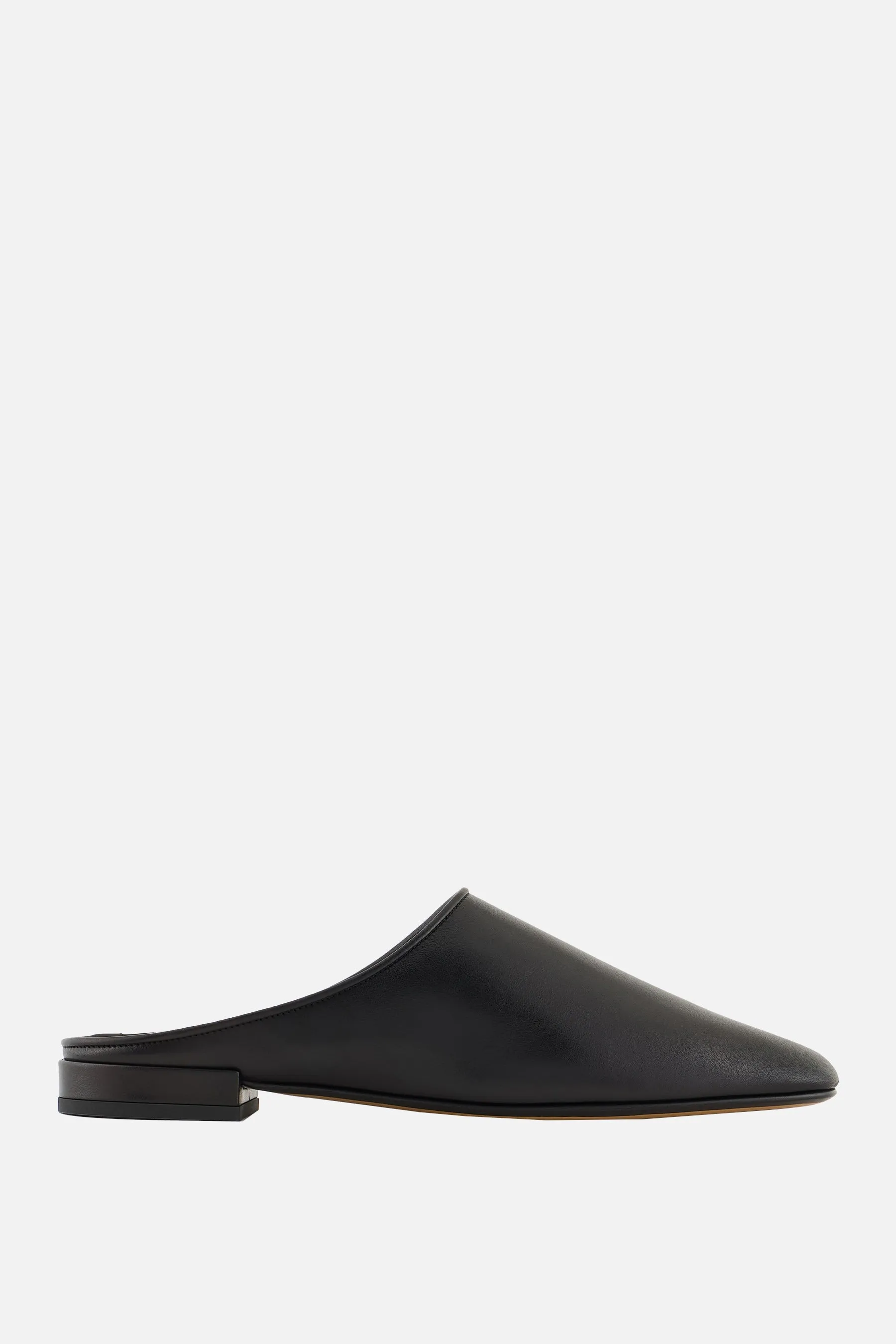 smooth leather flat mules
