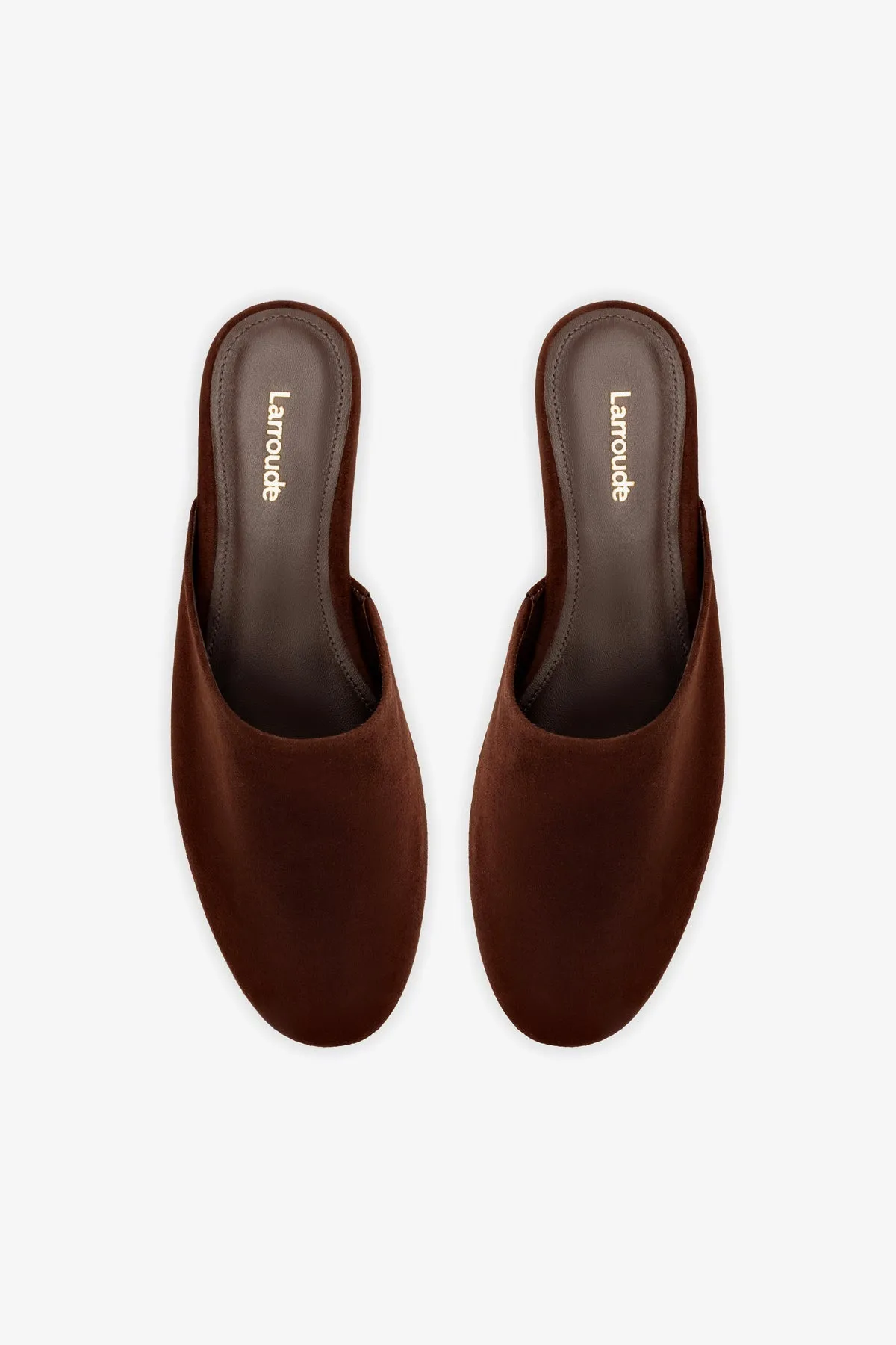 Venice Flat Mule and Pouch Kit In Brown Suede