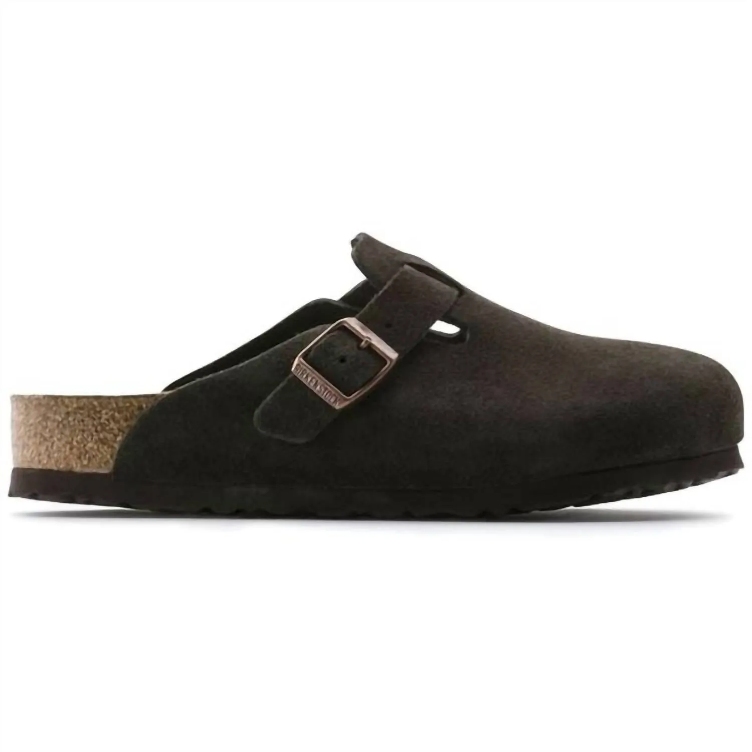 Women Boston Suede Soft Footbed Mules - Regular/wide In Mocha