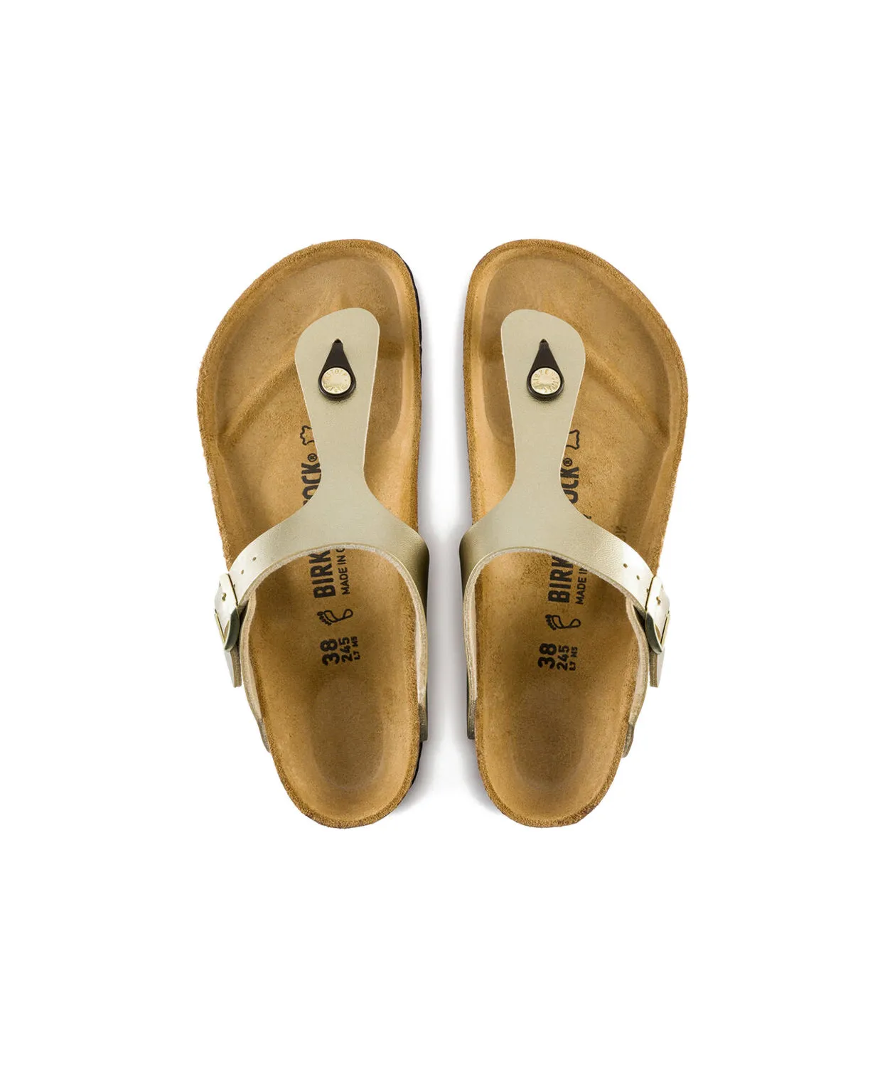 Womens Birkenstock Shoes Birkenstock Gizeh Birko-Flor Gold Sandals