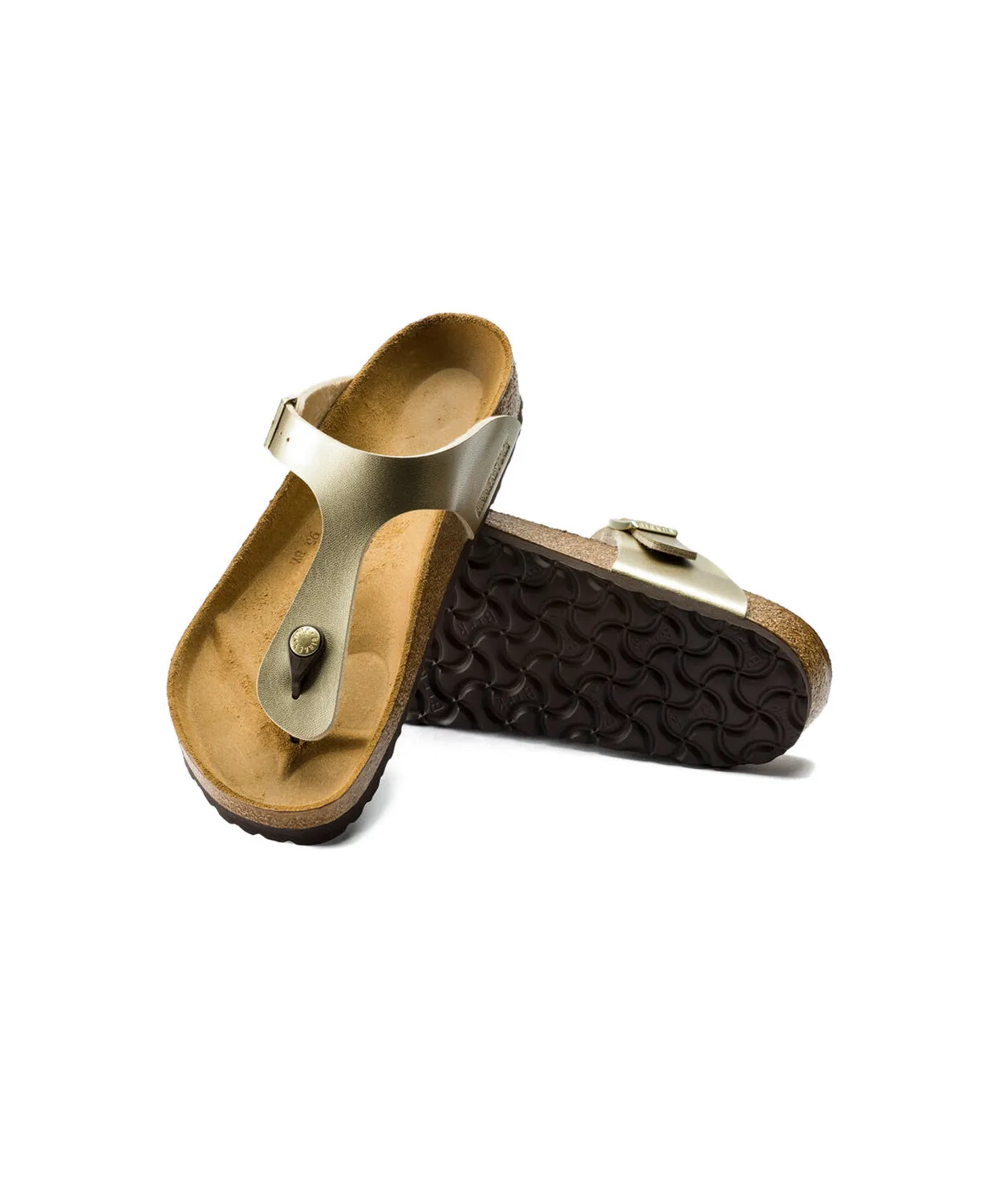 Womens Birkenstock Shoes Birkenstock Gizeh Birko-Flor Gold Sandals