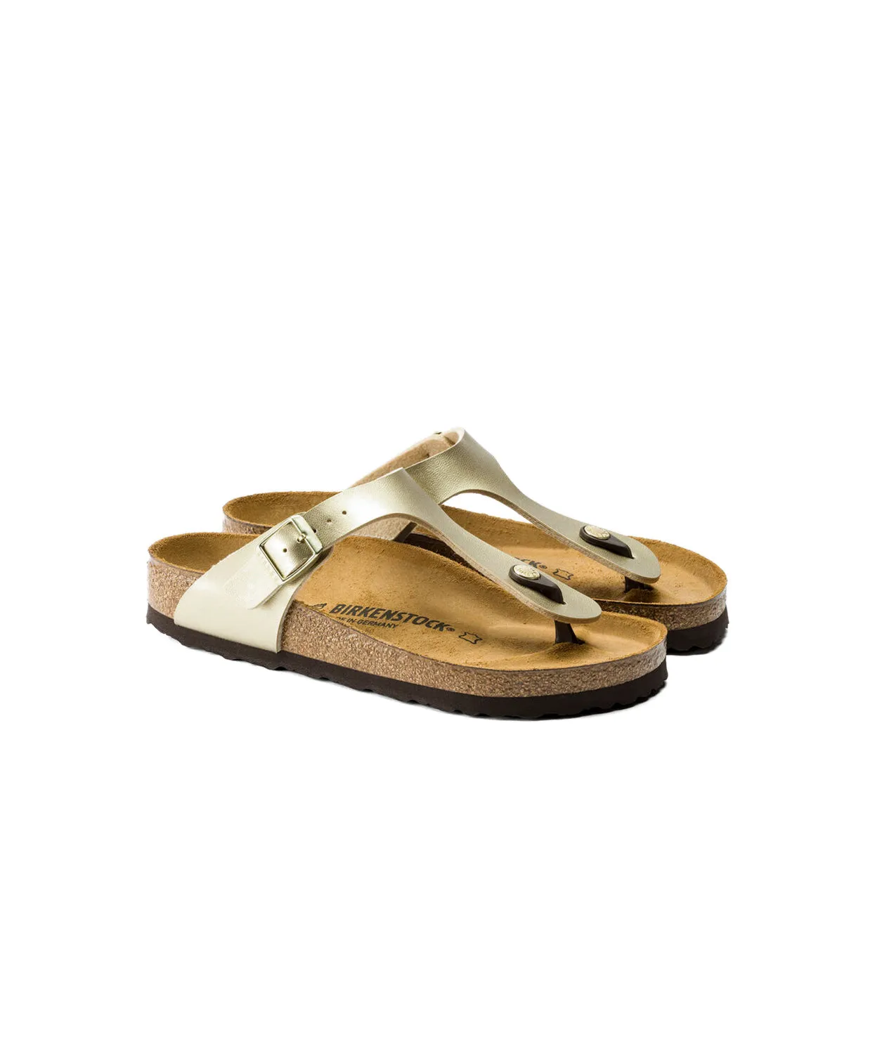 Womens Birkenstock Shoes Birkenstock Gizeh Birko-Flor Gold Sandals