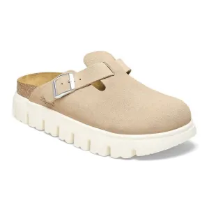 Women's Boston Chunky Suede Leather Clog In Warm Sand